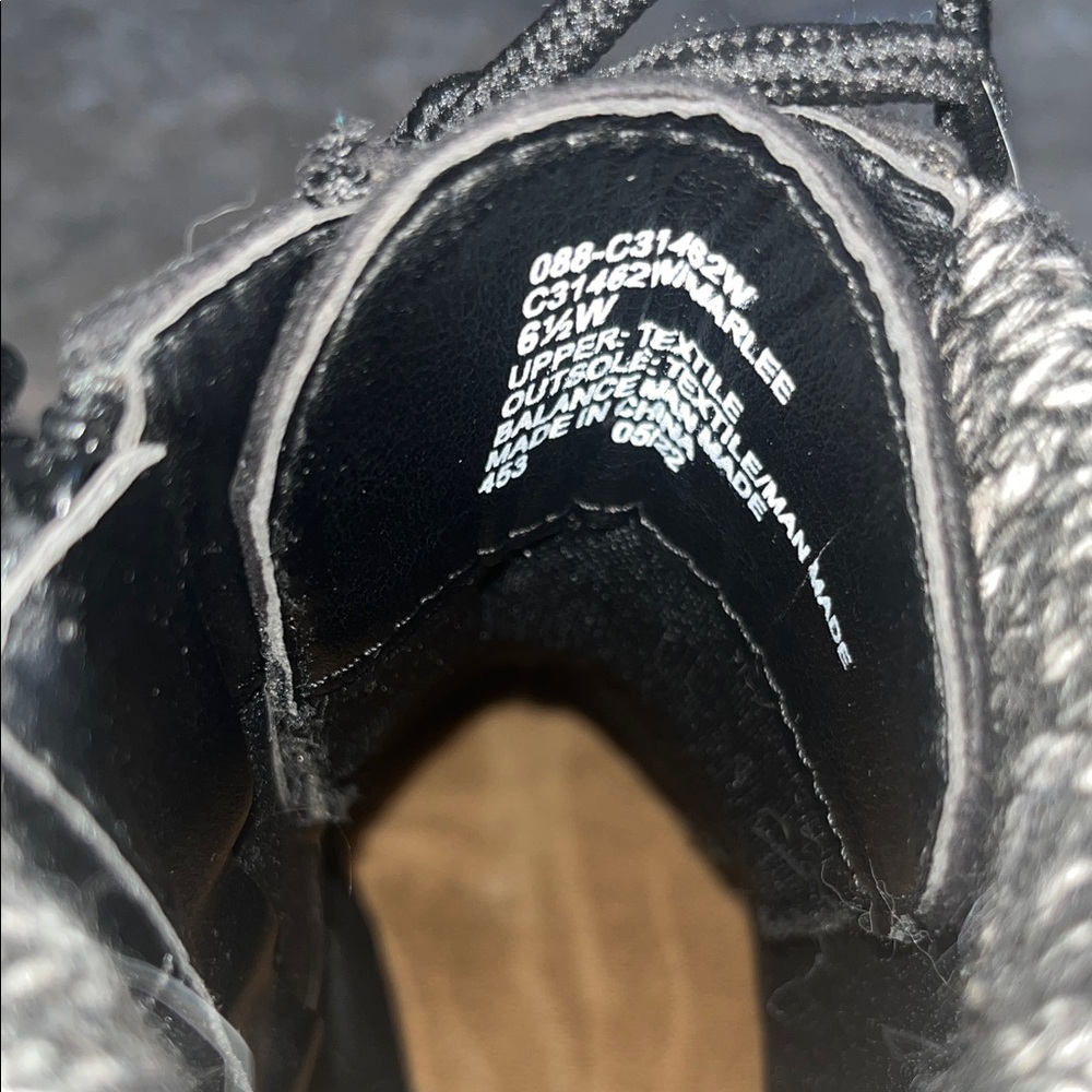 Cliffs goth Black Ankle Boots with Knit Trim - Picture 5 of 7